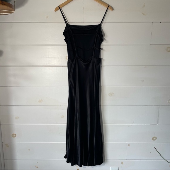 RAILS Women's Black Lottie Slip Dress Size Medium Strappy Back Satin Finish NWT - Picture 5 of 11